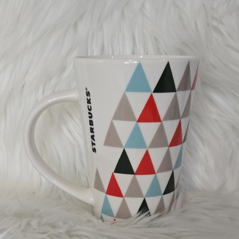 Starbucks 2017 Stoneware Holiday Xmas Tree Triangle Mug
